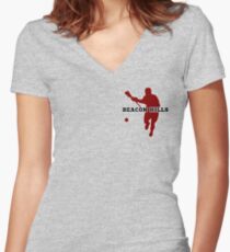 Beacon Hills High - Lacrosse (chest) Women's Fitted V-Neck T-Shirt
