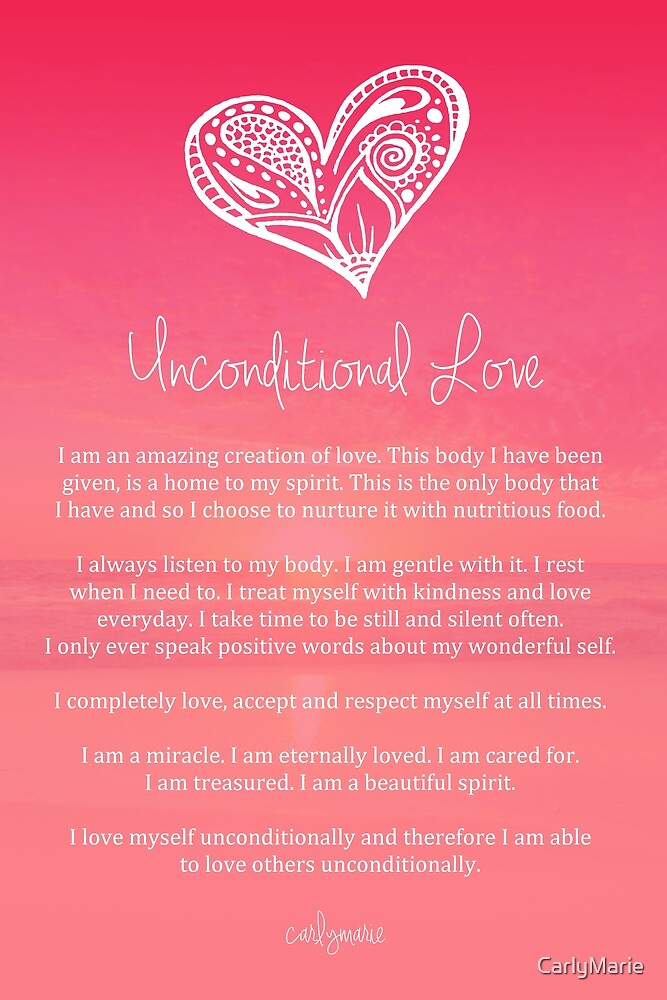 "Affirmation Unconditional Love" by CarlyMarie Redbubble