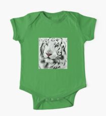 White Tiger Portrait One Piece - Short Sleeve