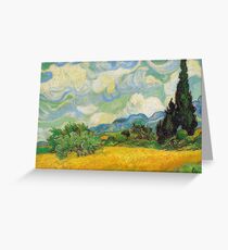 Vincent Van Gogh - Wheat Fields with Cypress Greeting Card