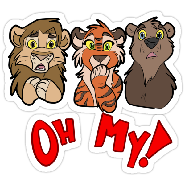 "Lions and Tigers and Bears, Oh My! " Stickers by TerraWolfDog Redbubble