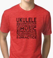 Ukulele Typography Tri-blend T-Shirt
