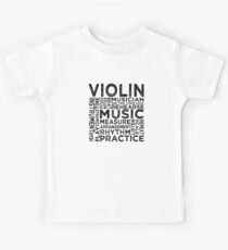 Violin Typography Kids Tee