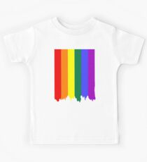 LGBT Gay Pride Rainbow Drip Paint Kids Tee