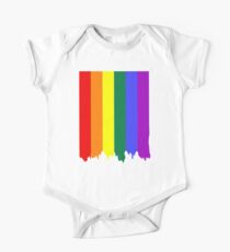 LGBT Gay Pride Rainbow Drip Paint One Piece - Short Sleeve