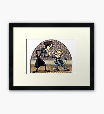 Sherlock analyzes Watson Framed Print