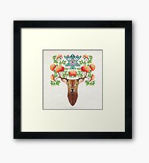 deer flowers Framed Print
