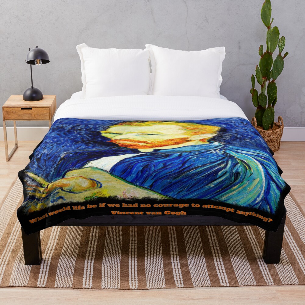 Vincent Van Gogh - Portrait of a genius on a throw blanket