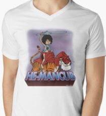 He-Mancub T-Shirt mit V-Ausschnitt