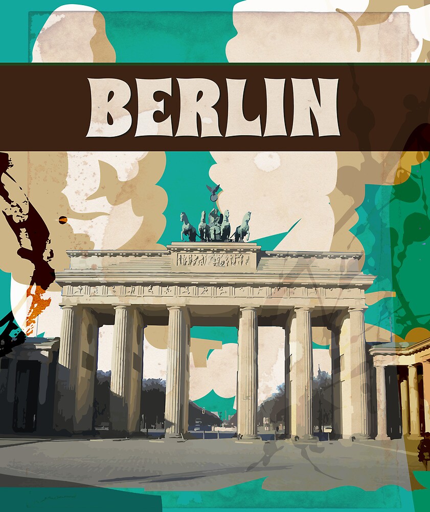 Berlin Vintage Travel Poster By Vectorwebstore Redbubble
