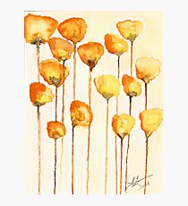California Poppy Watercolor Fotodruck