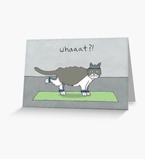 Yoga Cat by Caleb Croy Greeting Card