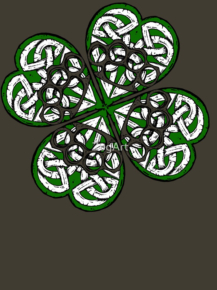 "Brass Knuckle Shamrock" Tshirt by ZugArt Redbubble