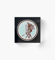 Vintage Movie Film Camera Retro Acrylic Block