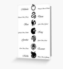 Seven Deadly Sins Greeting Card