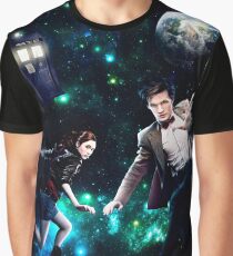 Amy and The Doctor in Space Graphic T-Shirt