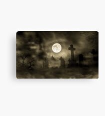 Spooky Graveyard Canvas Print