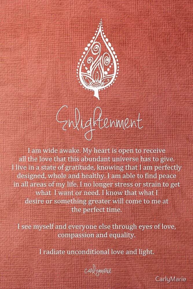 "Affirmation - Enlightenment" by CarlyMarie | Redbubble