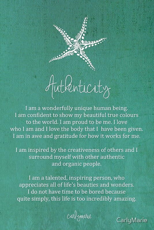 "Affirmation - Authenticity" by CarlyMarie  Redbubble