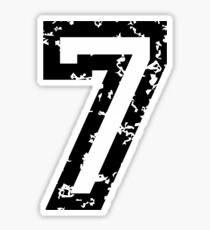 Number Seven - No. 7 (two-color) white Sticker