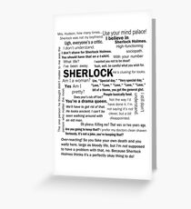 Sherlock Season 3 Quotes Greeting Card