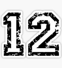 Number Twelve - No. 12 (two-color) white Sticker
