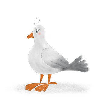 Artwork thumbnail, Cute light Gray Cartoon Seagull by vectormarketnet