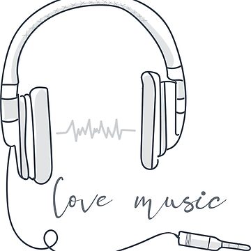 Premium Photo | A drawing of a pair of headphones with music notes on it.