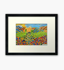 405 - THE WALL OF FRIENDSHIP - I - DAVE EDWARDS - COLOURED PENCILS & FINELINERS - 2014 Framed Print