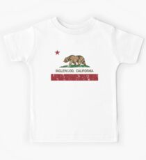 Inglewood California Republic Flag Distressed Kids Tee