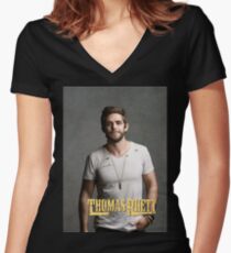 Thomas Rhett Tour 2016 mic03 Women's Fitted V-Neck T-Shirt