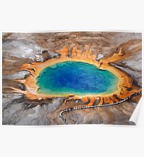 Grand Prismatic Spring - Aerial in Yellowstone Poster