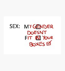 Gender Boxes Poster Photographic Print