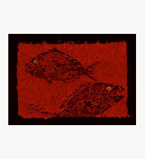 Gyotaku Scup Series 1 Red Unryu Paper Photographic Print