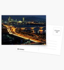Night traffic over seoul Postcards