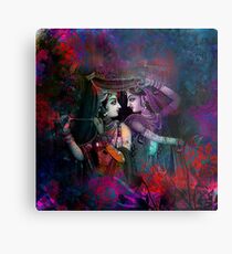 Lámina metálica Radha Krishna: lo divino