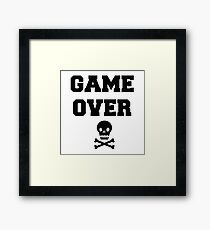 Game Over Skull & Crossbones Framed Print