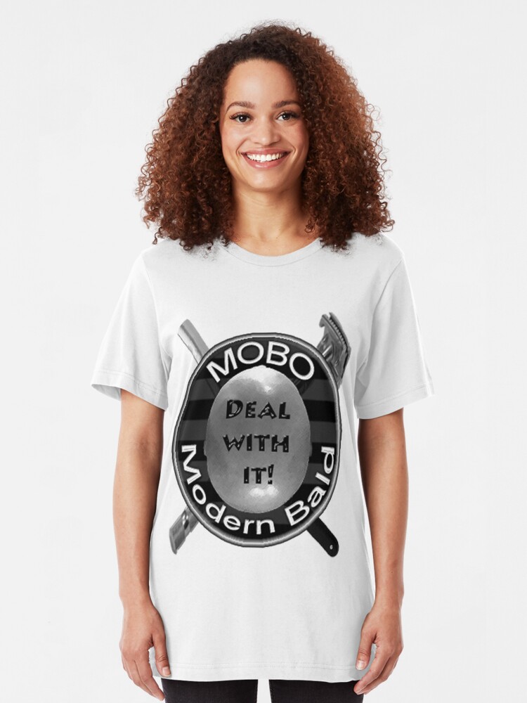 Alternate view of MOBO - Modern Bald - Deal with it, now in Black and White! Slim Fit T-Shirt
