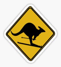 Skiing kangaroo Sticker