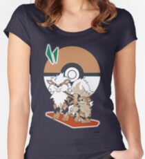 Pokemon Growlithe & Arcanine Women's Fitted Scoop T-Shirt