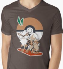 Pokemon Growlithe & Arcanine Men's V-Neck T-Shirt