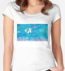 Cat Over City Women's Fitted Scoop T-Shirt