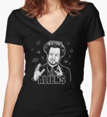 The Aliens Guy (Giorgio Tsoukalos) Women's Fitted V-Neck T-Shirt