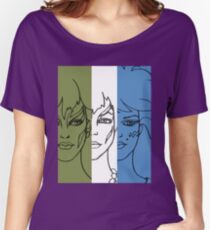 Jem and The Holograms - The Misfits Striped - Color Women's Relaxed Fit T-Shirt