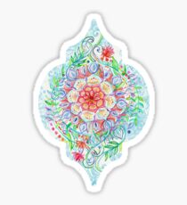 Chaotisch Boho Floral in Regenbogenfarben Sticker
