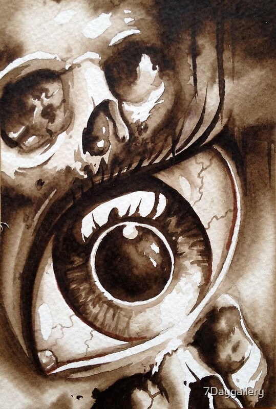 "skull eye original tattoo art painting " by 7Daygallery Redbubble