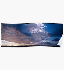 blue clouds in sunset Poster
