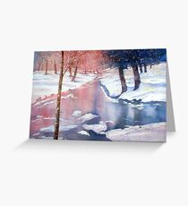 River scene with snow by Paul Sagoo Greeting Card