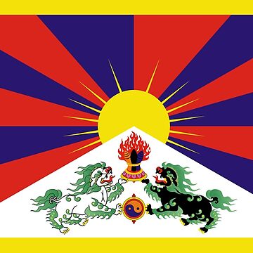 Póster Tíbet: banderas tibetanas ruegan 