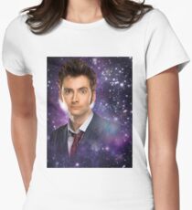 The 10th Doctor in Space Women's Fitted T-Shirt